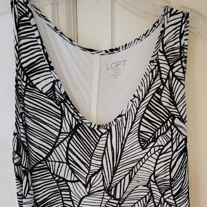 LOFT Monochrome Leaf Pattern Tank Top